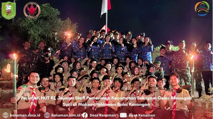 Peringati HUT RI, Jajaran Staff Pemerintah Kecamatan Sekayam Gelar Renungan Suci di Makam Pahlawan Balai Karangan